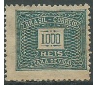 TX-64 TAXA DEVIDA CIFRA 1000 RÉIS VERDE 11.713 NOVO COM GOMA
